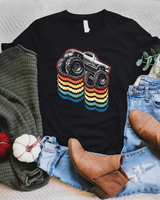 Retro Vintage Monster Truck Retro Silhouette Gift for Boys T-Shirt Unisex Standard T-Shirt black s