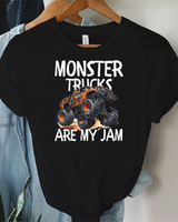 Monster Trucks Are My Jam Vintage Retro Monster Truck T-Shirt Unisex Standard T-Shirt black s