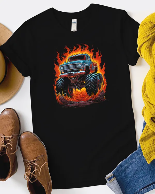 Monster Truck for Toddlers Monster Truck Retro Vintage T-Shirt